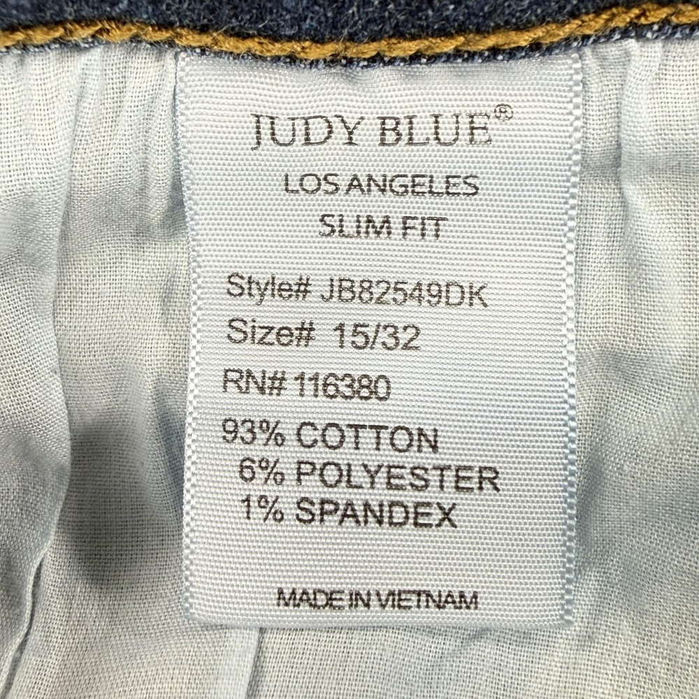 Judy Blue Slim Fit Jeans Women 15/32 Blue Medium Wash Straight Leg Stretch Denim - Picture 16 of 16